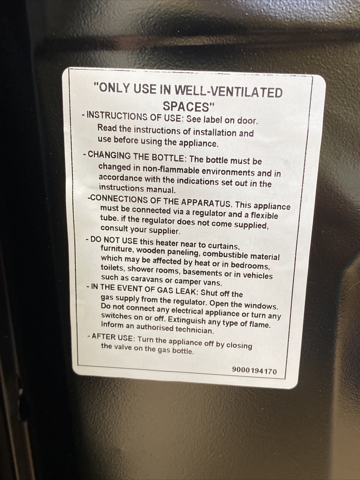 Portable Indoor Gas Heater Electric start 4.2kW eBay