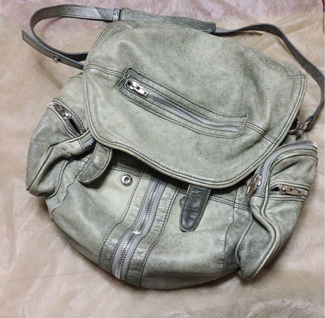 Auth Alexander Wang 2Way Shoulder Bag Backpack Gray Leather | eBay
