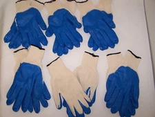 WORK GLOVES; INDUSTRIAL COTTON KNIT LATEX DIPPED SIZE X LARGE 6 PAIR; 12 GLOVES 