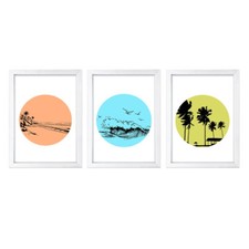 Designs ByLITA Beach Escape Trio 3 Pack , Wall Print Art Home Decor