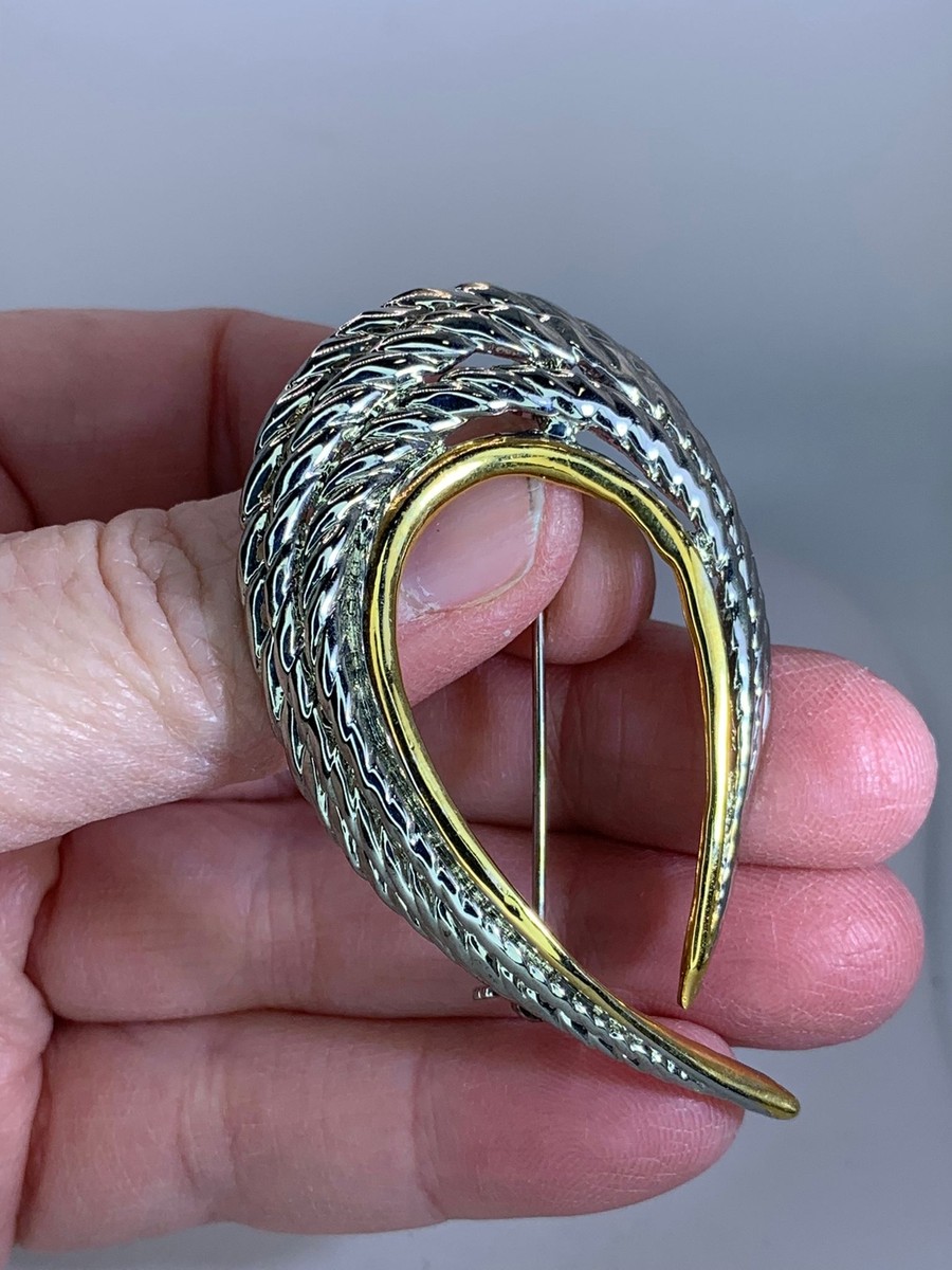 Swirl Vintage Bi-Metal Brooch Pin M-3269 | eBay