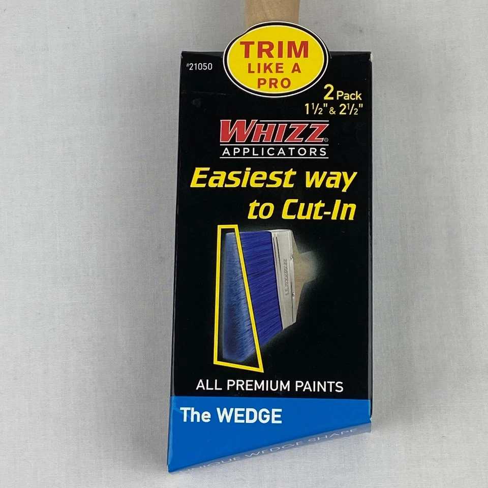 2 Pack Trim Paintbrush Whizz Applicators 21050 The Wedge 1.5" & 2.5" G37 - Image 3 of 4