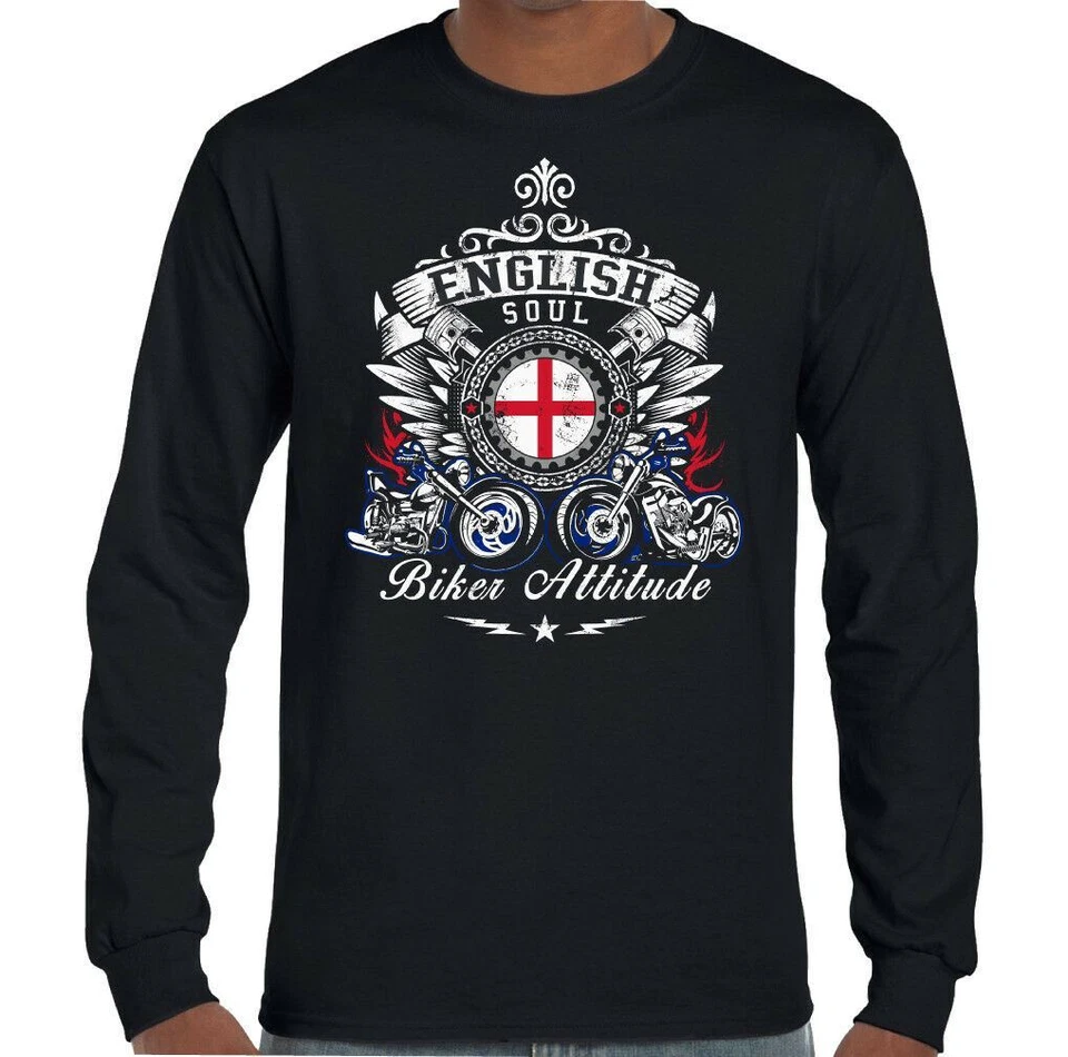 Biker Maglietta Englisch Soul Haltung Herren Motorrad Bike Cafe Racer - Bild 1 von 1