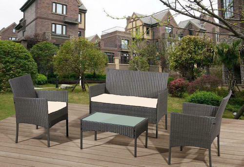 grey rattan 4 piece set