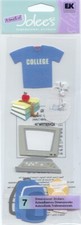 Vintage Touch of Jolee's COLLEGE LIFE Theme 3-D Stickers 64457 FAST FREE ship 
