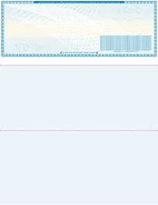 25 Blank Check paper "High Security" - Check on Top - Light Blue Art Deco