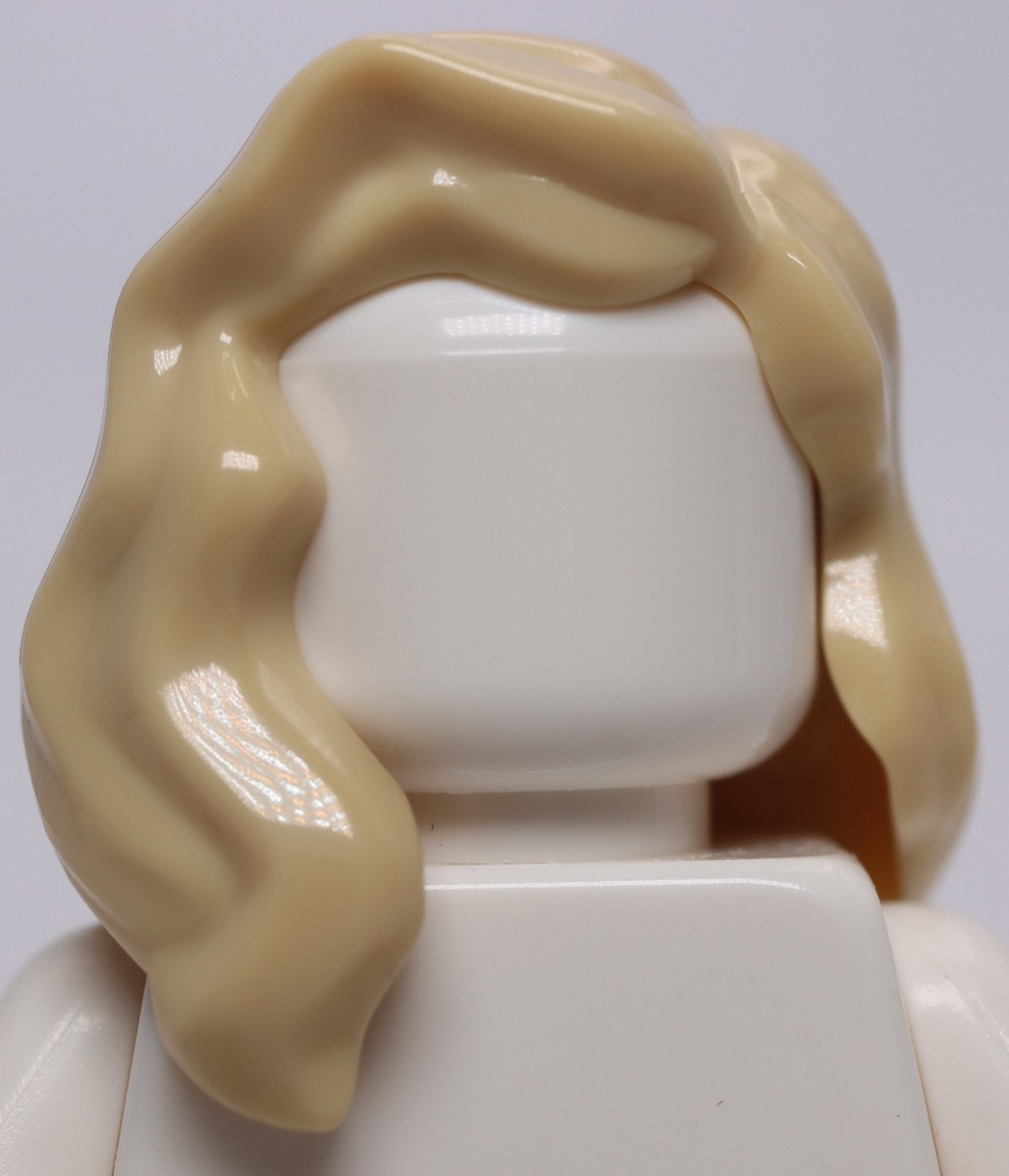 Lego Tan Minifig Hair Female Mid Length with Part over Right
