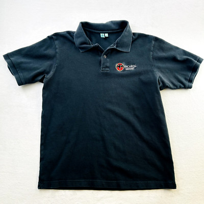 Bacardi Polo Shirt Adult Large Black Beer Bar Rum Liquor Vodka Oakheart Mens