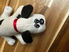 Vintage 1986 Tonka Pound Puppies White w/ Black Spots Plush Puppy Red Collar 8  