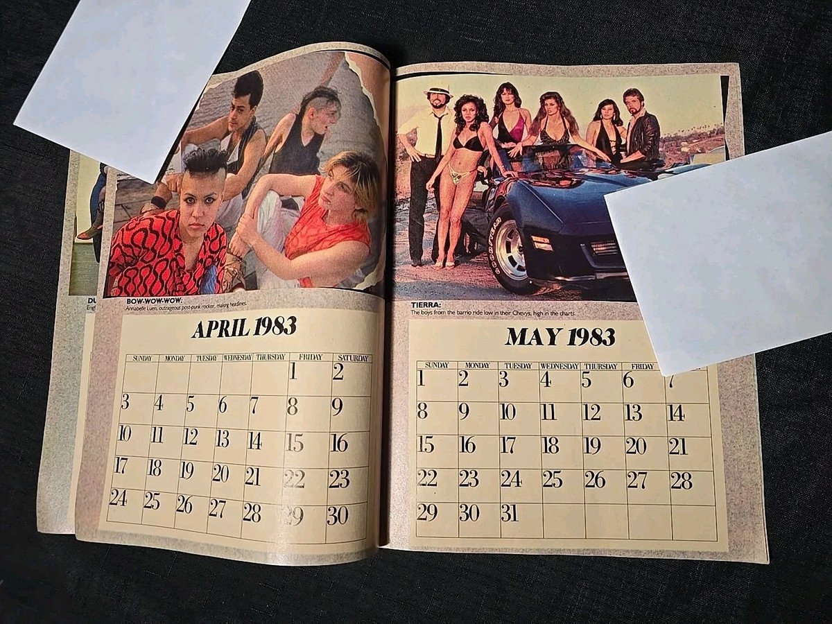 1983 Oui Rock Calendar Ozzy Osbourne Motorhead Rick James Joe