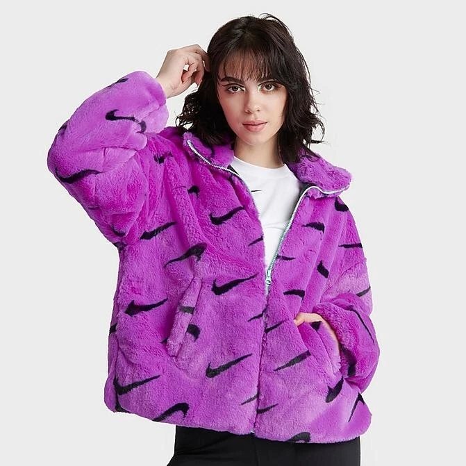 Nike green top fur jacket