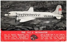 Melbourne, Victoria Australia D.C. 4 Skymaster Airplane VH-ANA 1950 BEV -A105