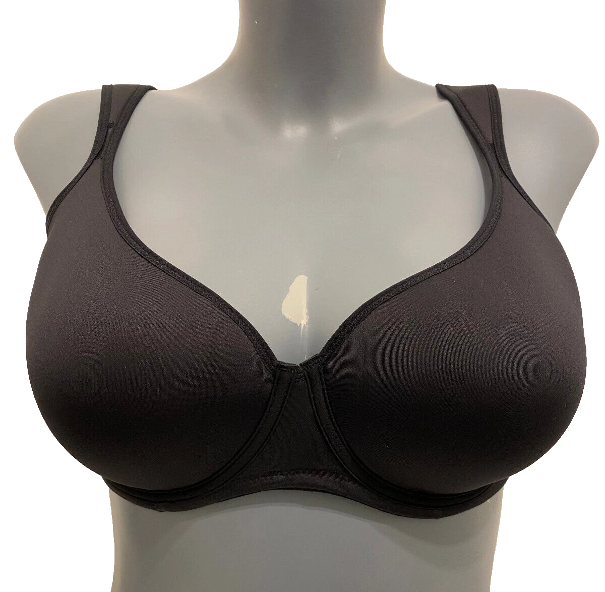 Black Underwired Spacer T-Shirt Bra 38C Smooth moulded cups breathable quick dry