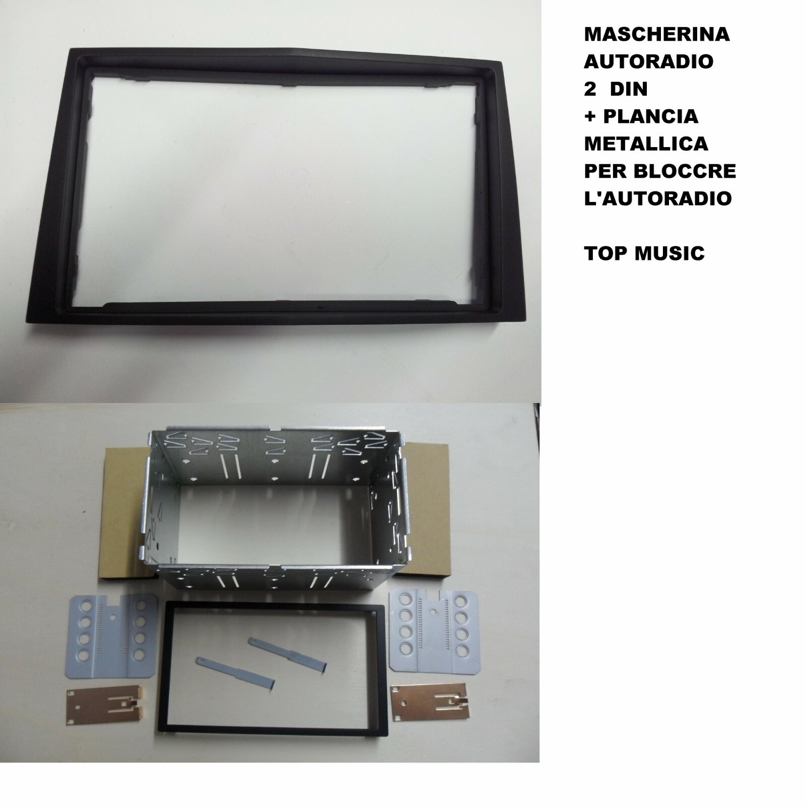 Mascherina 2DIN Opel Antara dal 2006 Nera con Plancia Metallica Robusta