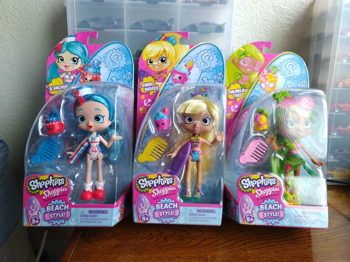 Shopkins Shoppies Beach Style with all Dolls 3 Lot New In Blisters