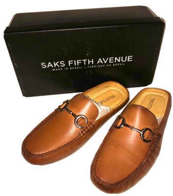 Saks Fifth Avenue Leather Tan Moccasin Mens Slip On Driving  display picture 2