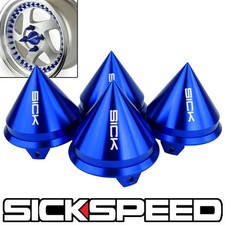 4 Pc Spiked Center Wheel Caps For Tireswheelsrims Blue Spike Cap P10