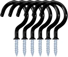 12 Pack Vinyl Coated Ceiling Hooks Screw-In Mug Hooks Multi-Function Wall Hooks