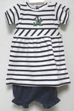 NCAA Notre Dame Leprechaun Logo Stripe Dress Crimson 2 pcs Two Feet Ahead #225