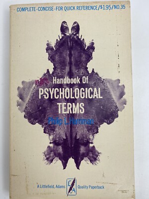 Handbook of Psychological Terms by Philip L Harriman Paperback 1959 1971