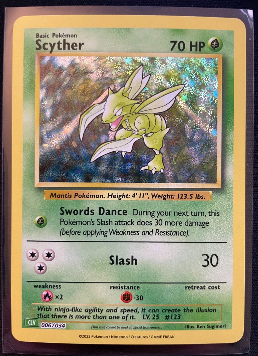 Scyther Holo 006/034 English Pokemon Trading Card Game Classic 2023 Scyther Holo 006/034 English Pokemon Trading Card Game Classic 2023