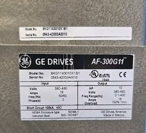 GE 6KG1143010X1B1 10HP 18A 480V 3Ph AF-300G11 Drive - Picture 2 of 7
