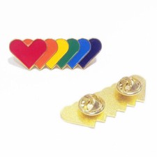 1x Pin Button LGBTQ Anstecker Pride Herz rainbow schwul lesbian gay , neu