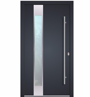 Haustür Welthaus WH75 Alumium mit Kunststoff Tür  LA150 Modern+Edelstahl Griffe 