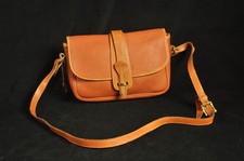Vintage Dooney Bourke Light Brown Pebbled Leather Small Saddle Bag Purse USA