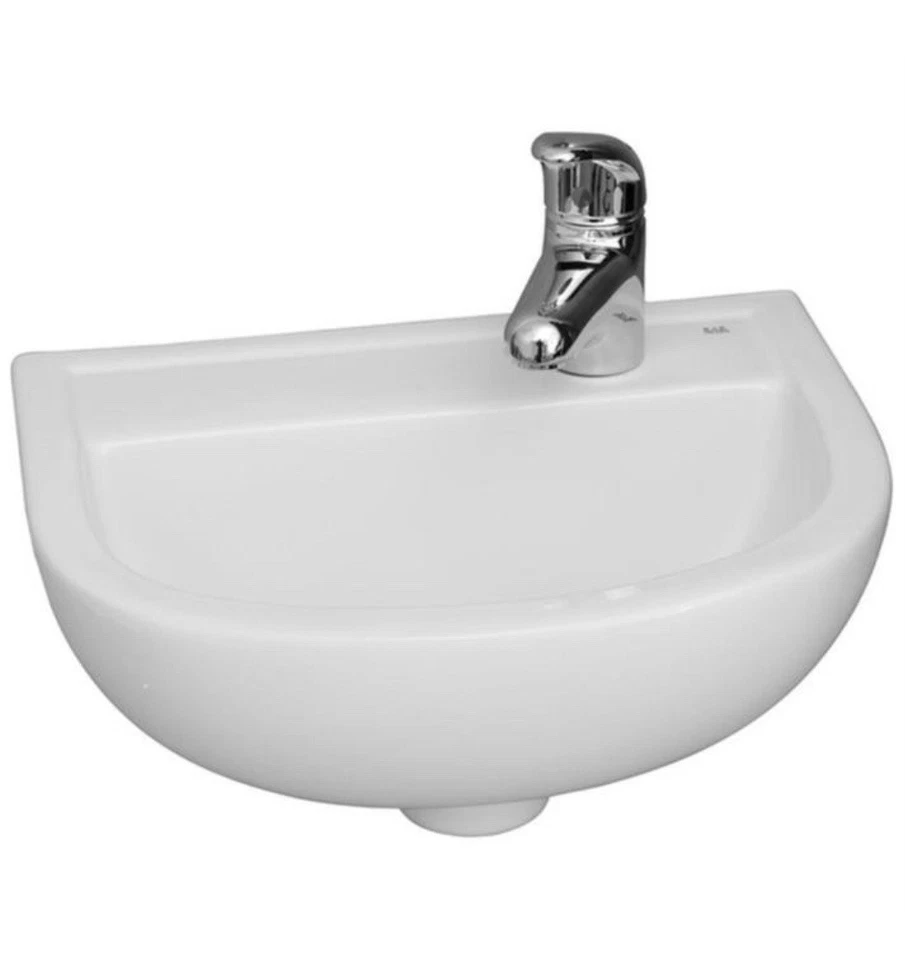 Barclay 4R-531WH Compact 15 Inch Single Basin Wall Mount Bathroom Sink, Right - Image 2 of 4