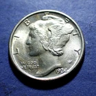 1934 Mercury Dime  BU+