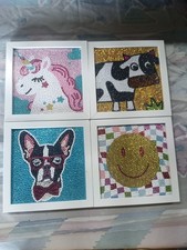 Completed Diamond Paintings 6x6" With White Frame