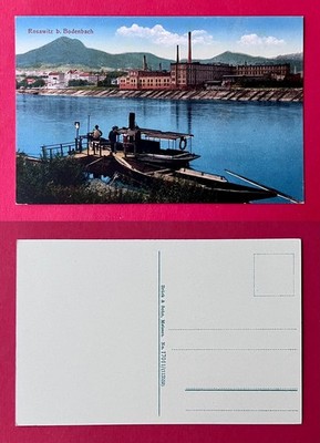 Postcard Rosawitz near Bodenbach in Bohemia around 1910 ferry at the jetty (170716