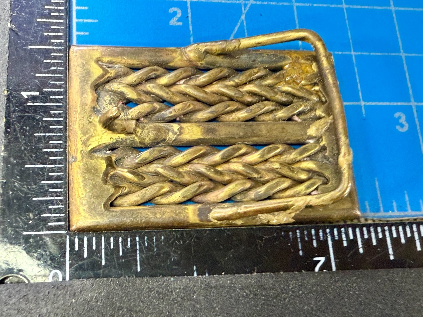 Braided Pattern Artisan Solid Brass Vintage Belt … - image 5