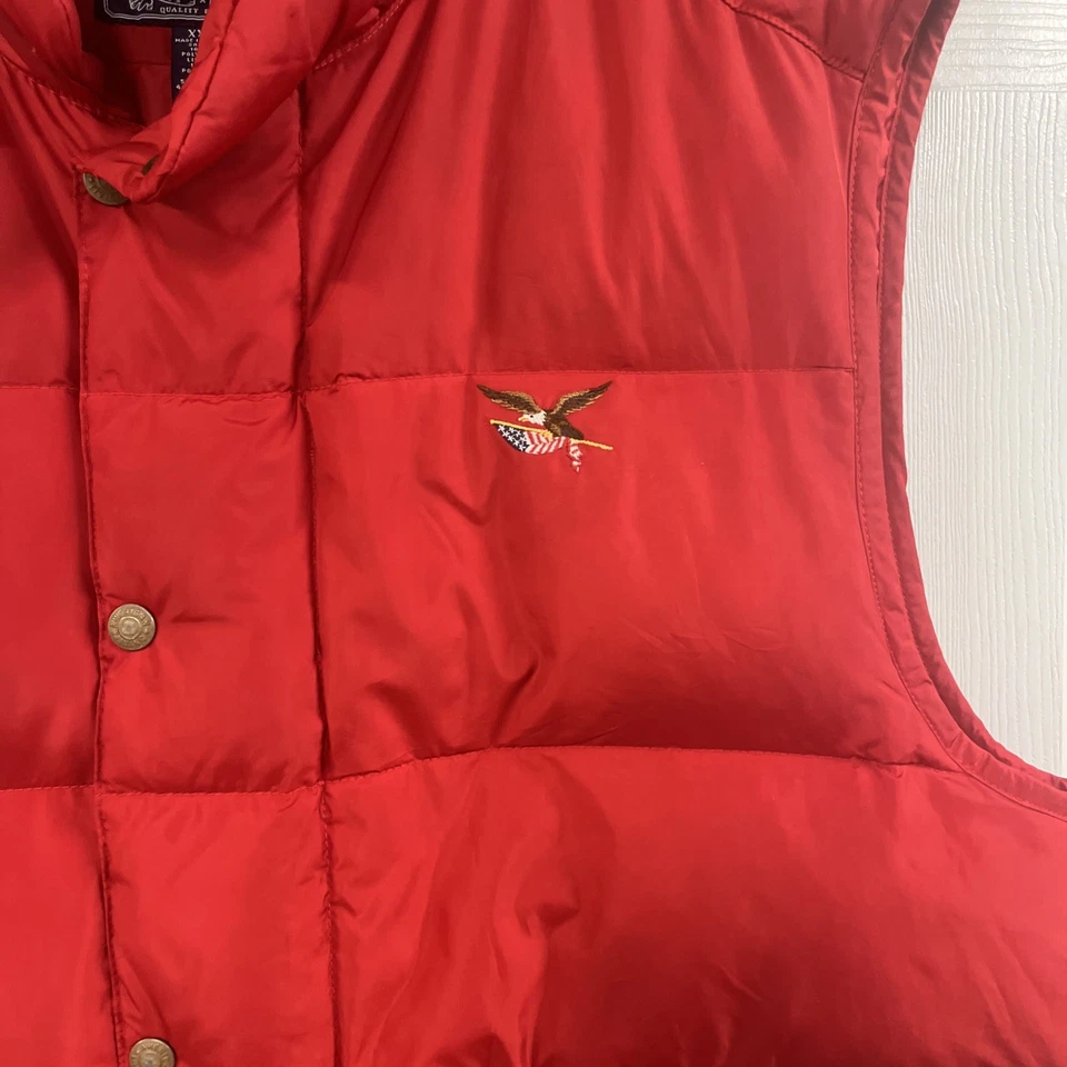 American Living Hombre Talla XXL Rojo, Plumón Chaleco Abombado, Con Bolsillos Foto 2 de 4