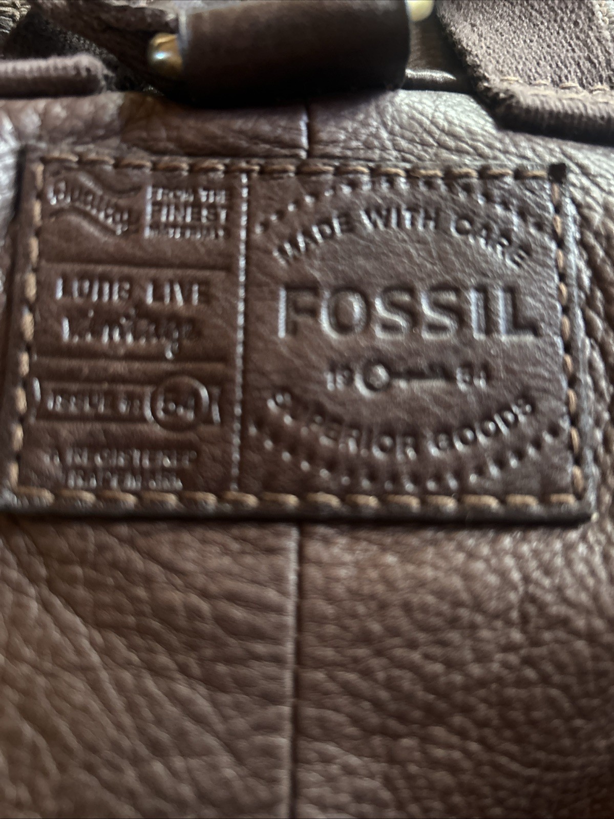 Fossil Small Brown Leather Drawstring Backpack Pu… - image 12