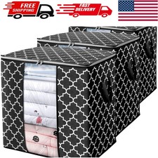 Versatile 100L Storage Bags - See-Through, Foldable, Reinforced Handles, 3 Pack