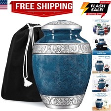 Cremation Urn for Adult Human Ashes - Large Handcrafted Funeral Memorial with...