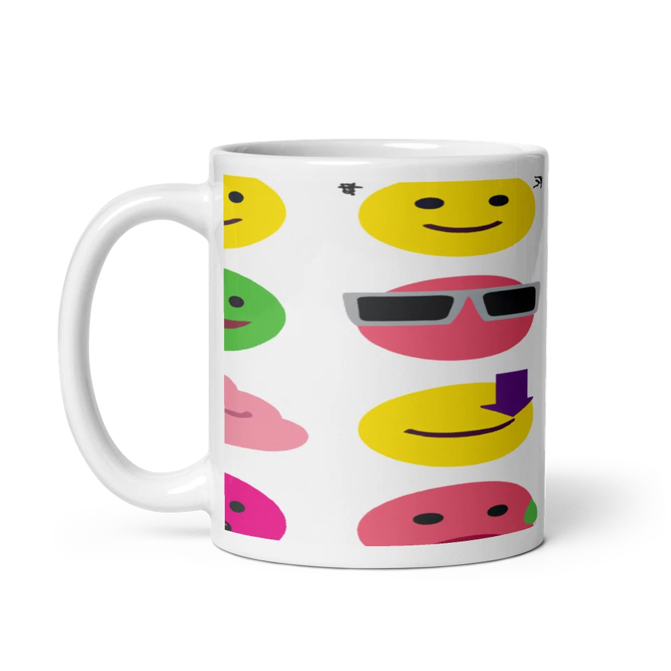 32 Quirky Emoji Icons Ceramic 11oz Mug Coffee Tea Drink Cup - Image 3 of 3