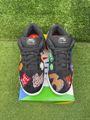 Size 9 - Nike SB Dunk Low Pro QS Black/Multicolor/White 2022