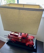 Pottery Barn Red Fire truck Kids Lamp