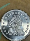 1 Troy Oz .999 Fine Silver Bullion Round Flowing Hair Draped Bust Liberty Design