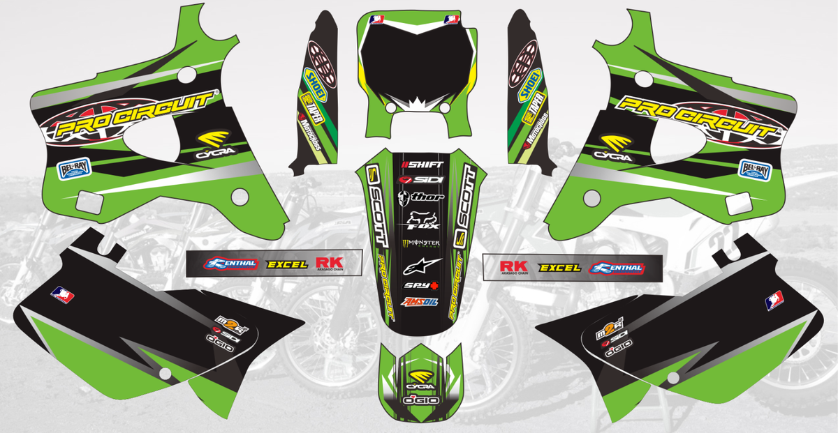 7118 GRAPHICS KIT FOR KAWASAKI KX 125 250 KX125 KX250 1994-1998 | eBay