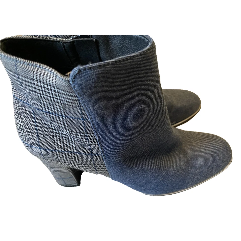 Rialto Bailor ботинки женщин размер 8,5 M синий джинсовой ткани и клетку хипстер каблука ботинок - Изображение 4 из 4