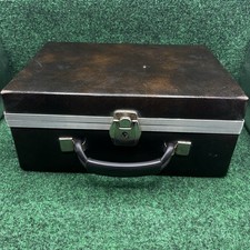 Vintage 8 Track Tape Storage Case Holds 24 Black Hard Case Red Interior