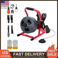 Drain Cleaner Machine 50ft x 5/16 Inch Electric Drain Snake for 3/4 to 3" Pipes
