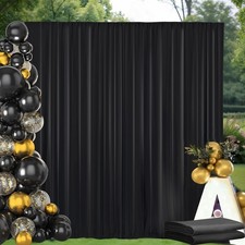 Black Backdrop Curtains 2 Panels 5x10ft Wrinkle Free Birthday Party Background