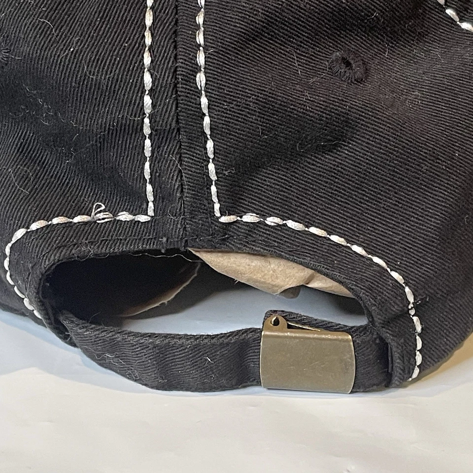 Gorra Cross Hat Mujer Arco Iris Negra Brillante Envejecida Curvada Bill Rasgado Tribal Foto 4 de 4