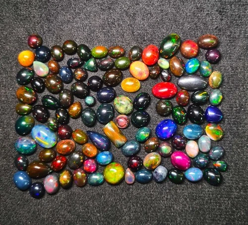 Natural Ethiopian Opal Mix Shape Cabochon Loose Gemstone 8-12 Pcs 5-10 MM 10 CT