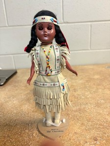 Vintage Cherokee Qualla Reservation Native American INdian Girl Doll 11” w/ baby
